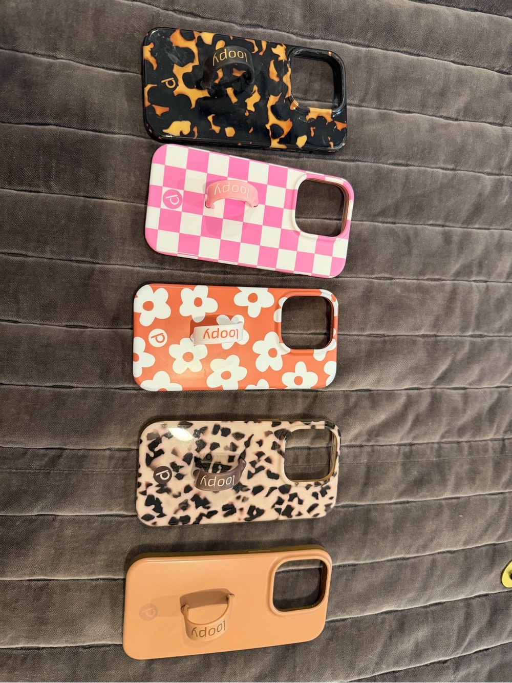 Loopy Case Mixed Pattern iPhone Cases - Black, Orange, Pink, Beige, Tan